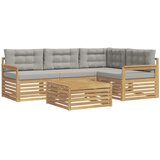  Set vanjskih sofa 6 kom. Bijela i svjetlosiva Poliester | shoptok.hr