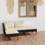 Maison Chic Seti vrtnega pohištva - Vrtna garnitura - Vrtni pohištvo set 4-delna z blazinami poli ratan črna, (21816175) | Shoptok.si