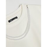 Sinsay Bluza s viskozom s dekorativnim perlama na dekolteu | shoptok.hr