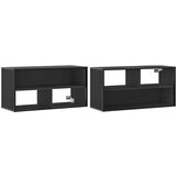 TV ormarić crni 80x31x39,5 cm Konstruirano drvo i metal | shoptok.hr