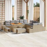 vidaXL set vrtnih kauča od 13 komada s jastučićima bež Poly Rattan akacija | shoptok.hr