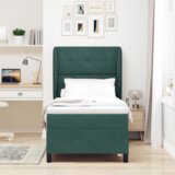 Box Spring krevet s madracem Tamno zelena 90x200 cm Baršun | shoptok.hr