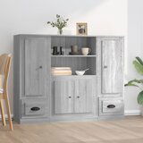 The Living Store Visoke omare 3 kosi siva sonoma inženirski les - Visoka Omarica, (21435841) | Shoptok.si