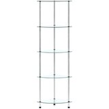 Police s 5 razina prozirne 30 x 30 x 130 cm od kaljenog stakla | shoptok.hr