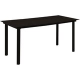 vidaXL Vrtni blagovaonski stol crni 150 x 80 x 74 cm čelik i staklo | shoptok.hr