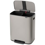 Brabantia Svetlo siv jeklen koš za smeti 2x30 l za ločevanje odpadkov/s pedalom Bo – Cene