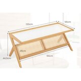  Klupska stolična od bambusa 120 cm, 2-natstropna pravokutna klupska stolična, prirodna. | shoptok.hr