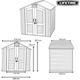 Lifetime - Plastična vrtna kućica Starlet - Šupa - 3 06 m2 (215 x 143 x 228 cm) | BRANDED IN THE USA | shoptok.hr