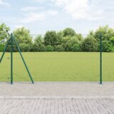 vidaXL Hexagonalna ograja Zelena 1,2x10 m Jeklo, Stebri z osnovnimi ploščami 7 kos Ø32mm 68,5cm Galvanizirano jeklo | Shoptok.si