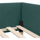 vidaXL Kotna postelja Drugo z vzglavjem Temno zelena 90 x 200 cm | Shoptok.si