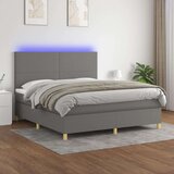 Box spring s madracem LED tamnosivi 180x200 cm tkanina Cijene