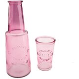 Dakls Rožnata steklena karafa s kozarcem, 800 ml Cene