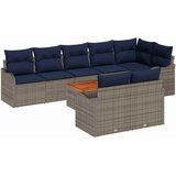 vidaXL Vrtna sedežna garnitura 9 pcs Siva Poly ratan, (5000063106) | Shoptok.si