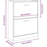 Ormarić za cipele boja hrasta 63x24x81 cm konstruirano drvo | shoptok.hr