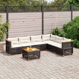  7-dijelni set vrtnih sofa od poliratana s jastucima crni | shoptok.hr