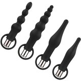 EasyToys akumulatorski analni vibrator - 4-delni komplet (črna) | Shoptok.si