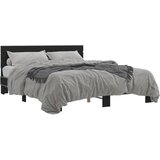 vidaXL Posteljni okvir črn 160x200 cm inženirski les in kovina, (21151870) | Shoptok.si