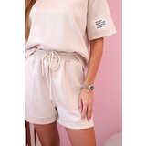 Kesi Włoski Women's butter set with high-waisted shorts beige | ePonuda.com