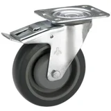 716465F Transportni uređaj okretni kotač 80x32mm Kula, termopl. Gumeni kotač siva, FAD, ploča 105x85mm,