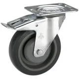 Kotač skretni s kočnicom 80X32mm,105X85mm tamno sivi