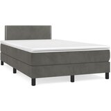 Box spring krevet s madracem tamnosivi 120 x 200 cm baršunasti | shoptok.hr