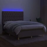  Box spring postelja z vzmetnico LED taupe 140x200 cm blago, (20894768) | Shoptok.si