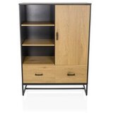 MID.YOU Visoka Komoda Amio, Črna, Barva Hrasta | Shoptok.si
