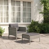 Maison Chic Seti vrtnega pohištva - Vrtna garnitura - Vrtni pohištvo set 2-delna z blazinami poli ratan siva, (21818373) | Shoptok.si