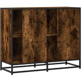 vidaXL Komoda dimljeni hrast 92x35x76 cm konstruiran les | Shoptok.si