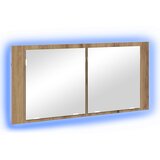 vidaXL LED ogledalna omara Artisan hrast 100x12x45 cm Inženirski les | Shoptok.si