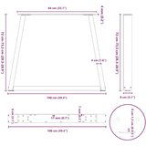  noge jedilne mize v-oblika 2 kosa naravno jeklo 100x(72-73,3)cm | Shoptok.si