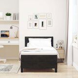 vidaXL Box Spring Krevet s Madracem Crni Singl Baršun | shoptok.hr