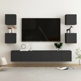 Furnova Komplet TV omaric 7-delni črna iverna plošča, (21924106) Cene
