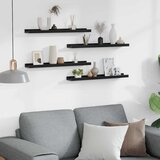  Zidne police 4 kom crne 60 x 9 x 3 cm | shoptok.hr