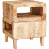 vidaXL Konec mize s polico Rjava 40 x 40 x 49 cm trden mangov les | Shoptok.si