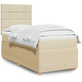  Krevet s oprugama i madracem krem 90 x 190 cm od tkanine | shoptok.hr