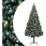 vidaXL Umjetno božićno drvce Zelena 210 cm PVC i Čelik i Plastika | shoptok.hr