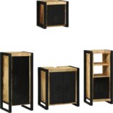 vidaXL Komplet pohištva za kopalnico 4 pcs Rjava Masiven les manga | Shoptok.si