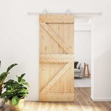 Klizna vrata 85 x 210 cm Čvrsta borovina (neobrađena) | shoptok.hr