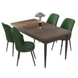 Hanah home set trpezarijski sto i 4 stolice nil baroque khaki | ePonuda.com