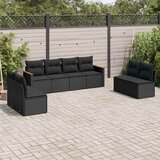  8-dijelni set vrtnih sofa od poliratana s jastucima crni | shoptok.hr