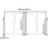  Uvlačiva bočna tenda 120 x 600 cm smeđa | shoptok.hr