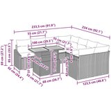  Set od 9 komada za objedovanje u vrtu s jastucima bež poli ratan acacia | shoptok.hr