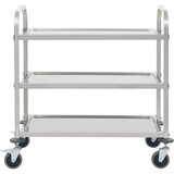 Furnova Kuhinjski voziček 3-nadstropni 96,5x55x90 cm nerjaveče jeklo, (21951323) | Shoptok.si