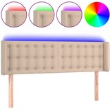 Maison Chic LED Posteljno vzglavje - Vzglavna omarica - Nočna omarica kapučino 147x16x78/88 cm umetno usnje, (21708066) | Shoptok.si