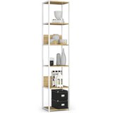 AKORD Regal V Loft Slogu Iz Kovine, Bela/Hrast Artisan, (5000332490) | Shoptok.si