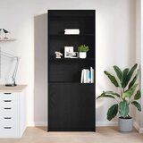 vidaXL Visoka komoda crna hrast 70x35x180 cm od konstruiranog drva | shoptok.hr
