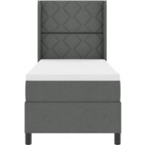 vidaXL Box Spring Postelja z Blazino & LED Temno Siva 90x190 cm Tkanina | Shoptok.si