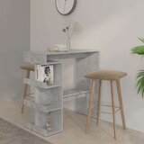 vidaXL Barska miza s policami betonsko siva 100x50x101,5 cm iverna pl. | Shoptok.si