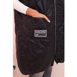 Kesi Włoski Women's quilted Plus Size vest with a hood zippered black | shoptok.hr